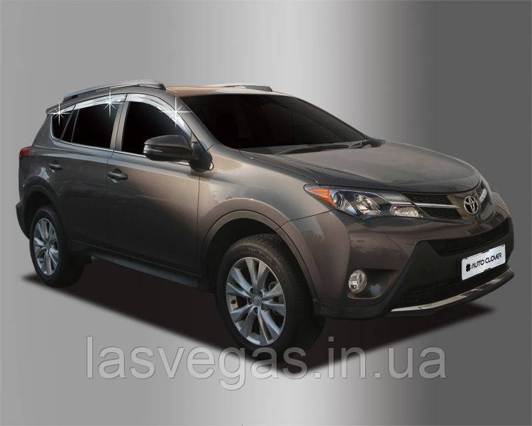 Вітровики, дефлектори вікон Toyota Rav 4 2013-2018 ХРОМ (Autoclover.Корея)