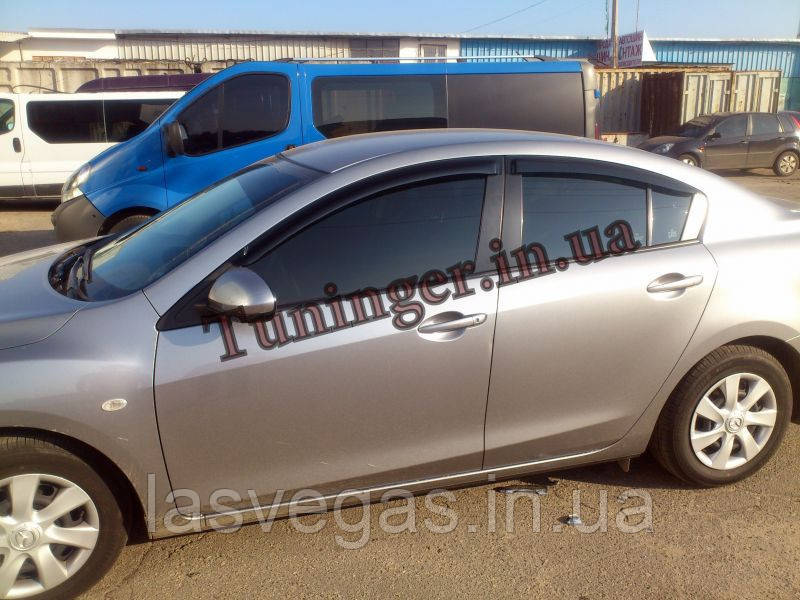 Дефлектори вікон (вітровики) Mazda 3 sedan 2009-2013 (HIC/Тайван)