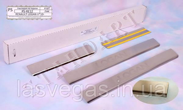 Накладки на пороги Renault Logan II MCV 2010- (Nata-Niko), фото 1