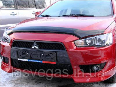 Мухобійка, дефлектор капота Mitsubishi Lancer X 2007- (Sim)