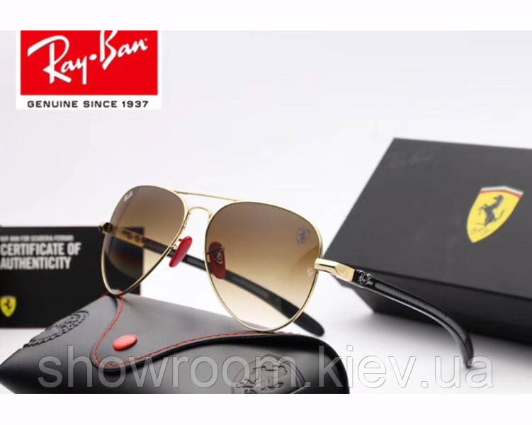 Жіночі сонцезахисні окуляри в стилі RAY BAN 8307 (001/51 brown) Lux