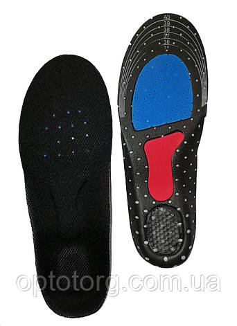 Устілка 36-40 Чорна кросівкова із силіконовою п'ятою й супінатором прихована, фото 1