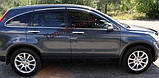 Вітровики з хромом, дефлектори вікон Honda CR-V 2007-2012 (молддинг нержавейка), фото 2