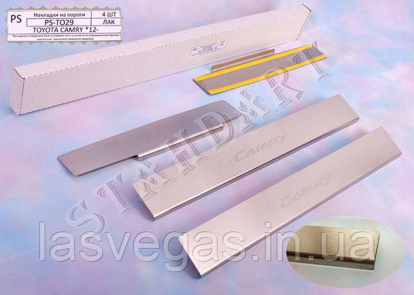 Накладки на пороги Toyota Camry V50 2012- (Nata-Niko), фото 1