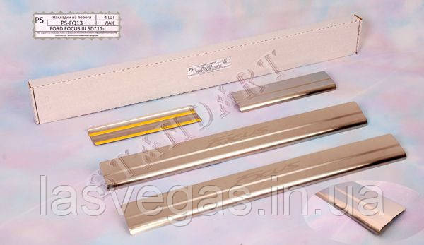 Накладки на пороги Ford FOCUS III 2011- (Nata-Niko), фото 1