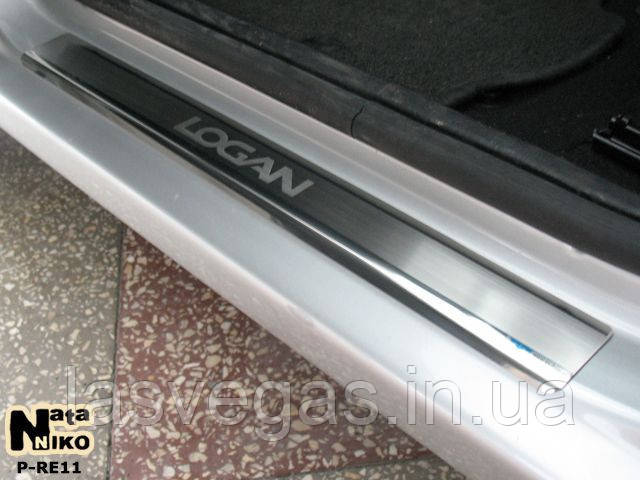 Накладки на пороги Renault Logan I 2005- (Nata-Niko)