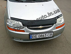 Мухобійка, дефлектор капота Chevrolet Aveo 1-2 і HB. 2002-2005 (VIP)