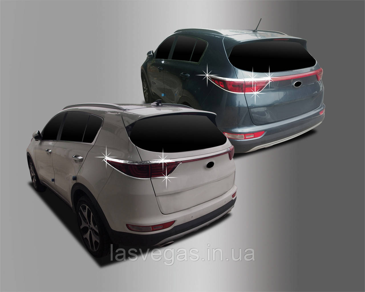 Хром накладки на стопи KIA Sportage 2016-2018 (Autoclover D835)