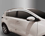 Вітровики хромовані, дефлектори вікон KIA SPORTAGE 2015-2022 (AutocloverD639), фото 7