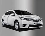 Дефлектори вікон (вітровики) хромовані Toyota Corolla 2013-2019 (Autoclover C588), фото 3