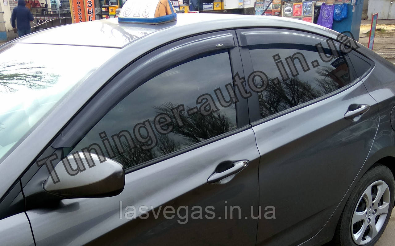 Вітровики, дефлектори вікон Hyundai Accent 2010г -> (Hic)