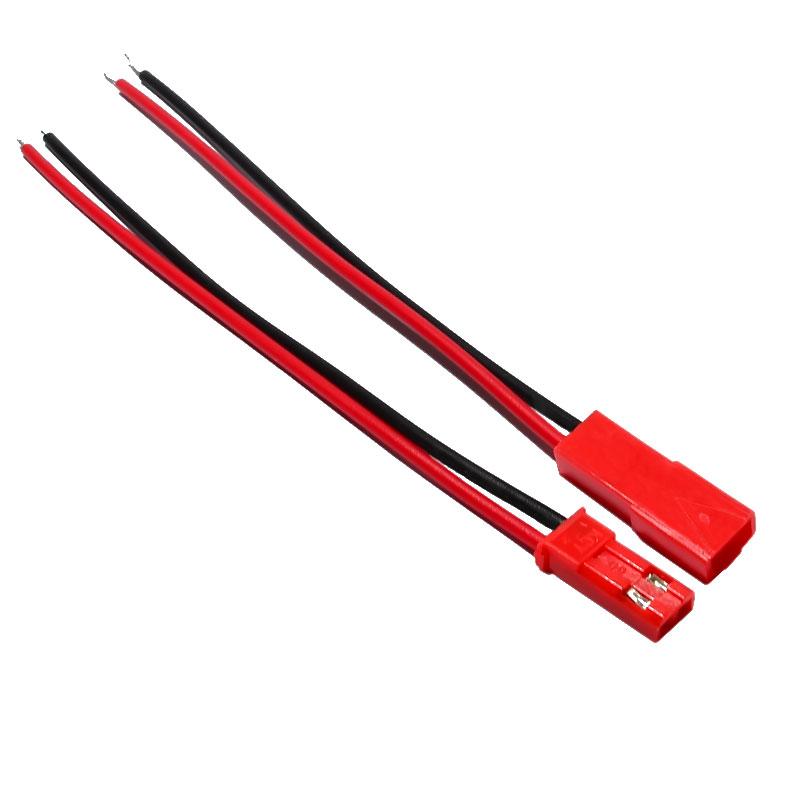 JST RCY конектор 2pin DC міні КРАСНА пара штекер + гніздо з дротами