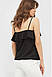 Жіноча чорна майка з рюшею, фото 3