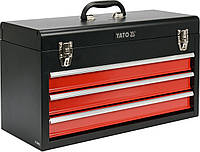 Ящик для инструмента металлический с 3 выдвижными полками YATO 218х300х520мм