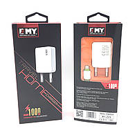 Адаптер питания \ Сетевое зарядное устройство EMY MY-223 с кабелем Apple Lightning (5V/1A/1USB)