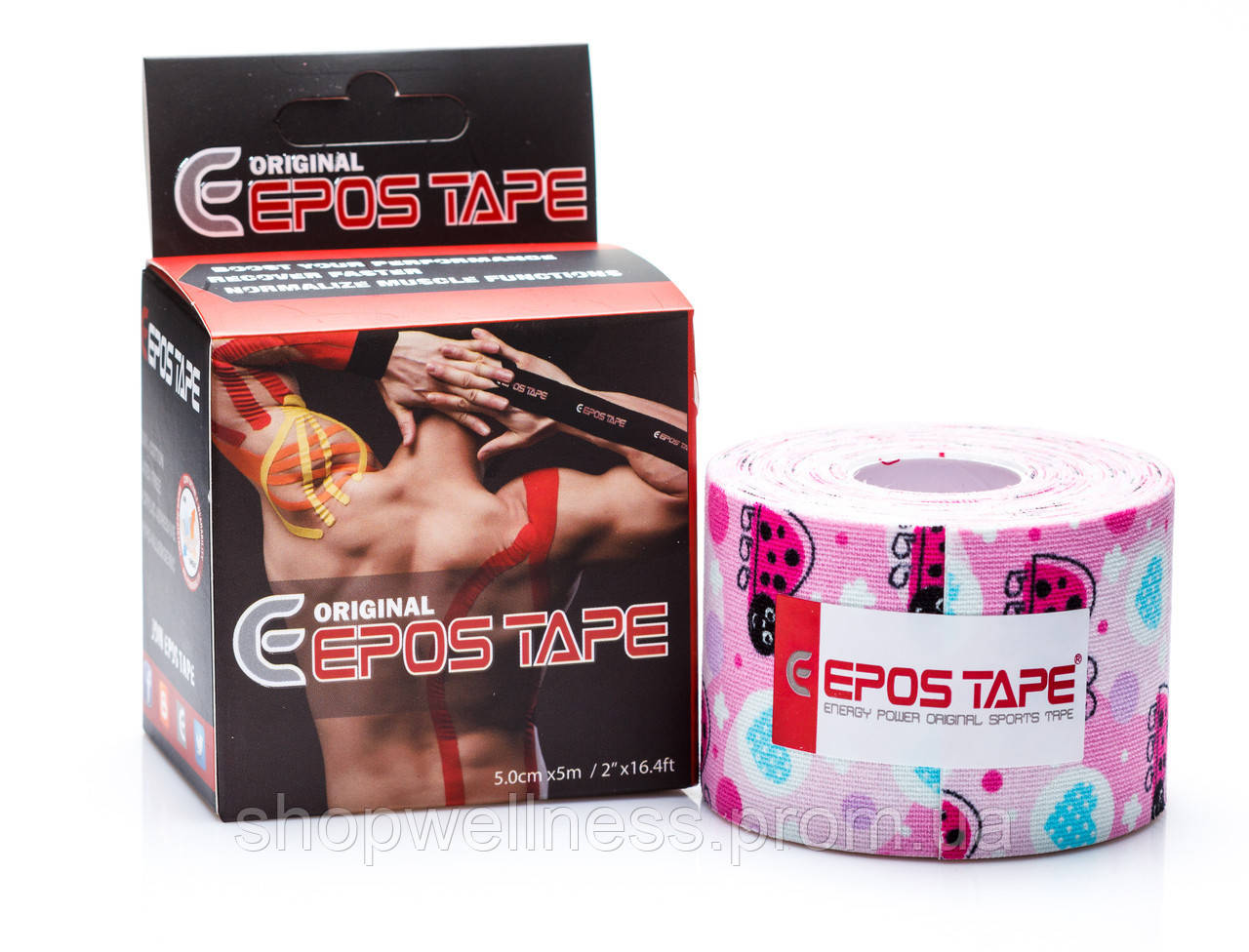 Кинезио тейп EPOS TAPE 5м, божі корівки