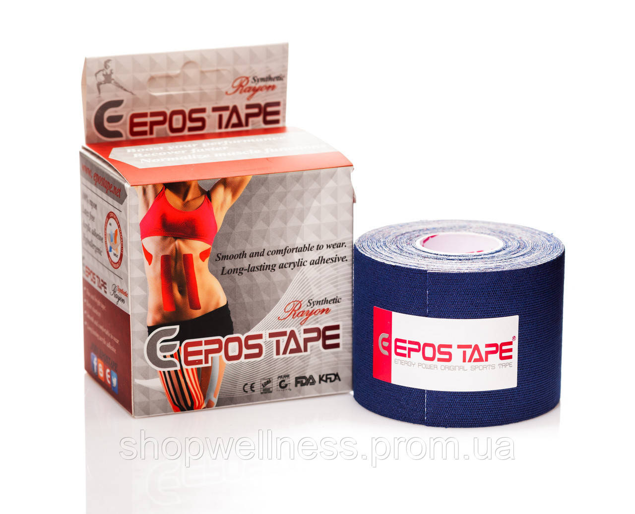 Кінезіотейп EPOS RAYON TAPE 5 м, темно-синій