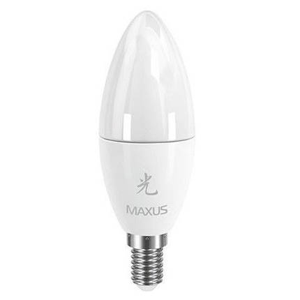 Лампа світлодіодна Maxus LED C37 CL-C 6W 4000K 220V E14, фото 2