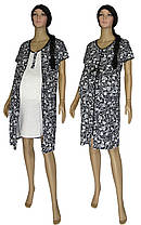 Нічна сорочка та плаття халат на блискавці 18029 Fashion Patterns Black для вагітних і годувальниць