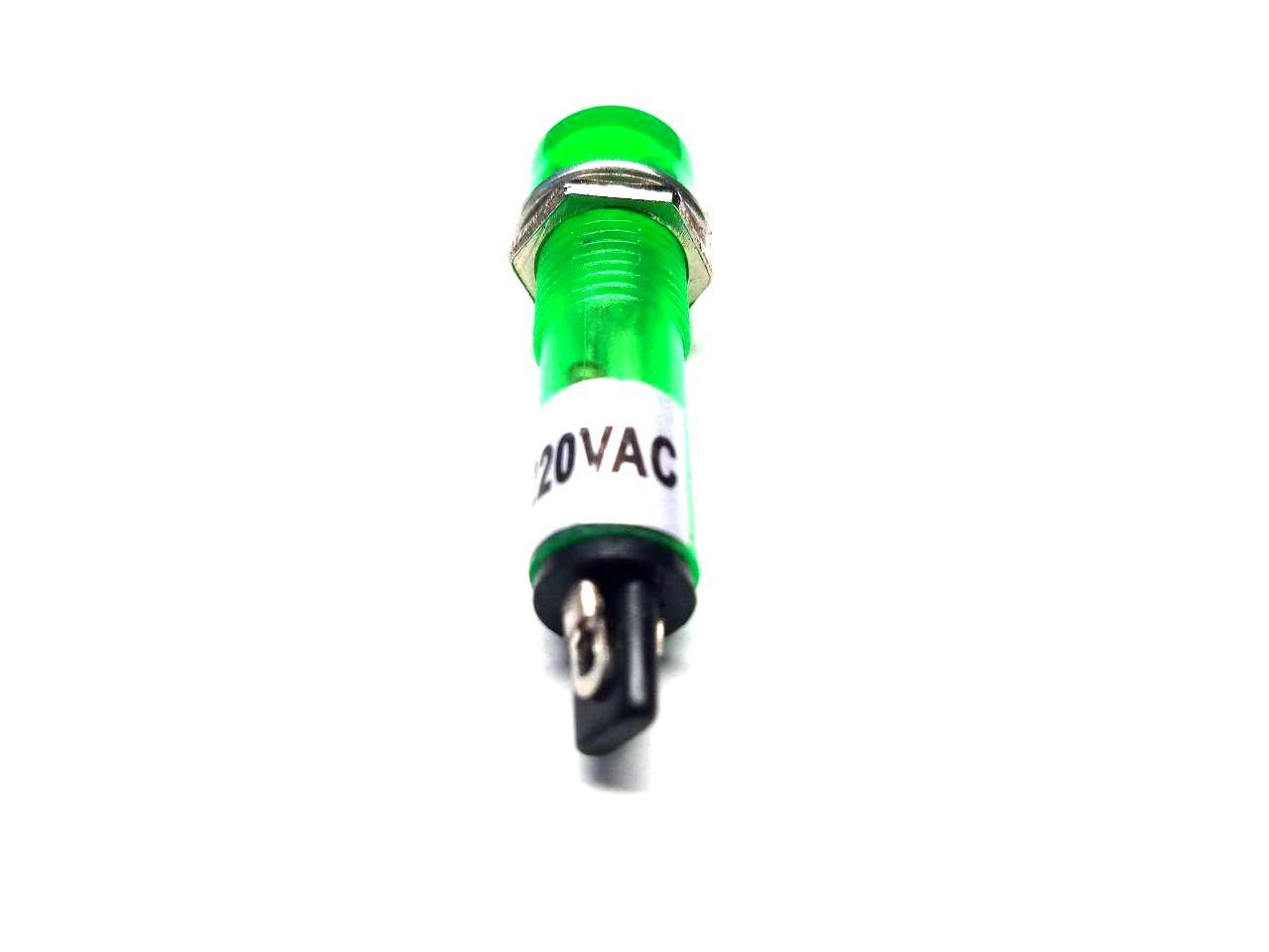 Панельный сигнальный индикатор XD10-3 od=10mm (зелёный) 220V - фото 1 - id-p955350811