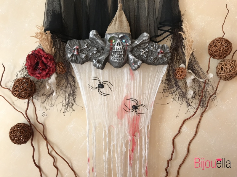 Прикраса для тематичної вечірки на хелловін підвісний череп світні очі на хололоуїн
