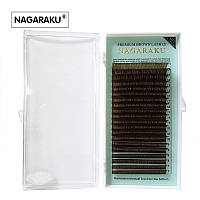 Темно-коричневі вії NAGARAKU Mix 7-15 мм, на стрічці для нарощування