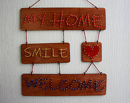 Панно стрінг-арт «Welcome» : зроби свій інтер’єр стильним і кольоровим / String Art