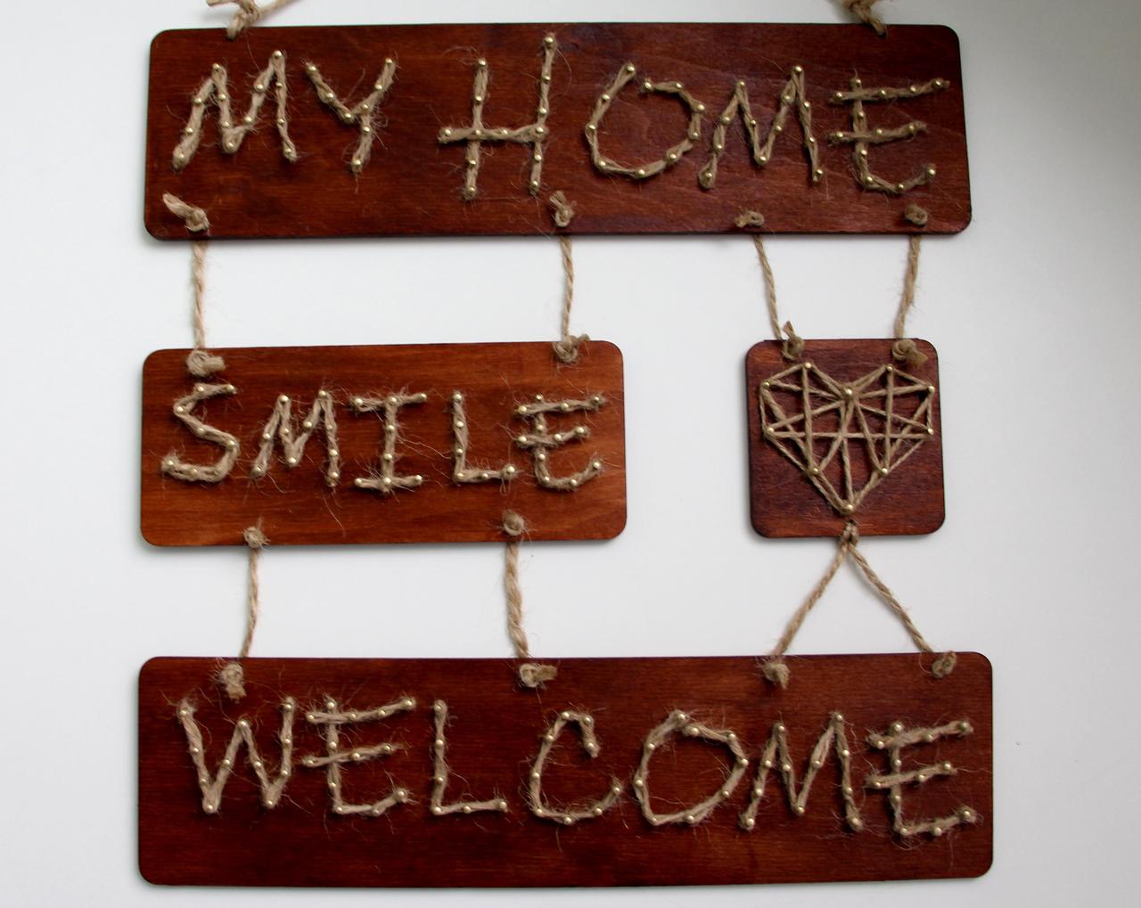 Панно стрінг-арт «Welcome» : rustic & country style / String Art, фото 1
