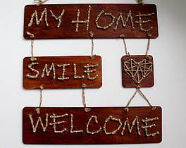 Панно стрінг-арт «Welcome» : rustic & country style / String Art