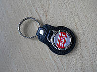 Брелок кожзам округлый Seat логотип эмблема Сеат автомобильный на авто ключи комбинированный Сиат