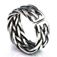 Массивное серебряное кольцо (перстень) 6,5 грамм 925 пробы "Infinity effect "L", с регулируемым размером