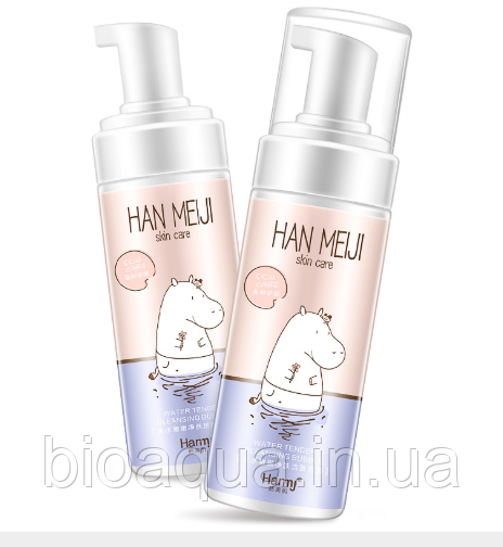 Пенка мусс для умывания Harmj с экстрактом граната и алоэ 160 ml (бегемотик)
