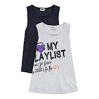 Футболка для дівчинки - набір з 2 штук Mek 191MIFN002 сіра, синя 140-170