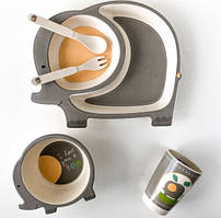 Дитяча бамбукова посуд Слоненя набір з 5 предметів