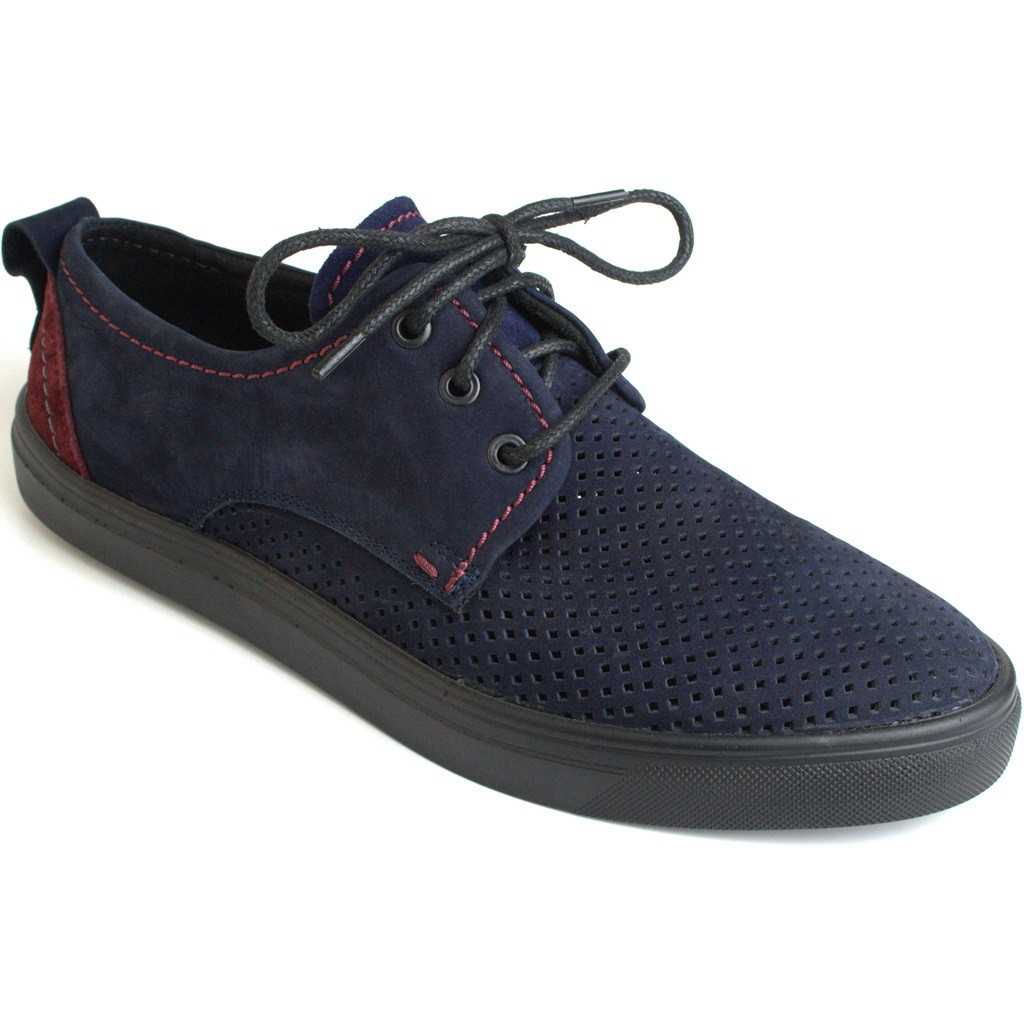 Сліпони кросівки взуття чоловіче річна великий розмір Rosso Avangard Slip-On Blu-Red NUB Perf BS сині