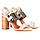 Жіночі босоніжки 36-39 woman's heel бежеві з натуральної шкіри на широкому і зручному каблуці, фото 2