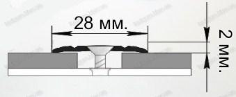 Порожек алюминиевый плоский 28х2мм открытый монтаж 0.90м, Без покрытия - фото 5 - id-p955481183