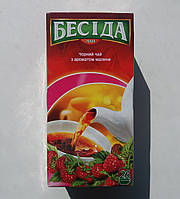 Чай Бесіда. Чай Бесіда чорний байховий ароматизований з ароматом малини 26 пакетів по 1.5 г