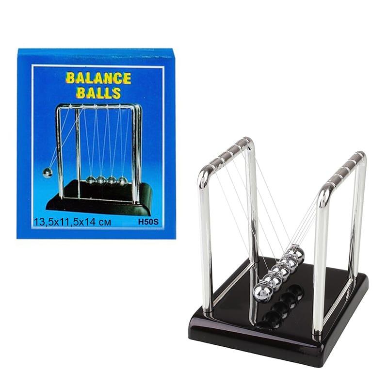 Маятник Кулі Ньютона розмір "M" — 13,5х11,5х14 см (AS-1967), фото 1