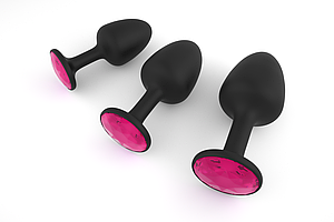 Anal Plug Dorcel Geisha Plug Ruby M з кулею всередині, створює вібрації, макс. діаметр 3.2 см