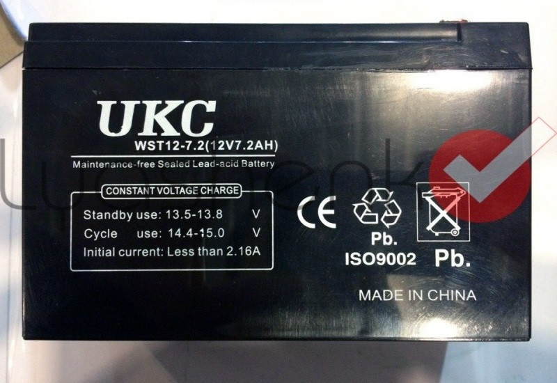 Аккумулятор гелевый UKC 12V 7.2A, аккумулятор (УКС) 12 вольт 7,2 Ампер в час - фото 2 - id-p93656092