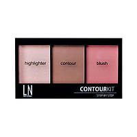 Палетка для контуринга LN Professional Contour Kit 3в1, ЛН Профешнл 14.3 г