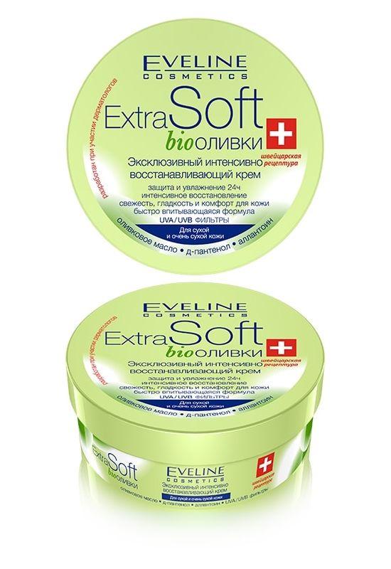 Крем для обличчя і тіла інтенсивно відновлює оливковий Extra Soft Bio Eveline Cosmetics, Евелін 200 мл