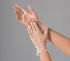 Рукавички вінілові, без пудри Polix PRO&MED 100 шт. розмір S,M, L,XL