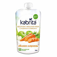 Пюре с козьими сливками, Kabrita; Вкус - Яблоко-морковь (6м) (KP30000198)