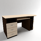 Стіл комп'ютерний з полицею під клавіатуру, системний блок і ящиками СК-7, фото 2