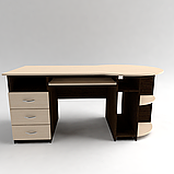 Стіл комп'ютерний з полицею під клавіатуру, системний блок і ящиками СК-7, фото 3