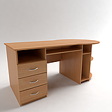 Стіл комп'ютерний з полицею під клавіатуру, системний блок і ящиками СК-7, фото 5