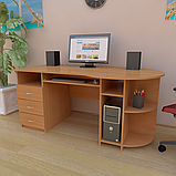 Стіл комп'ютерний з полицею під клавіатуру, системний блок і ящиками СК-7, фото 8