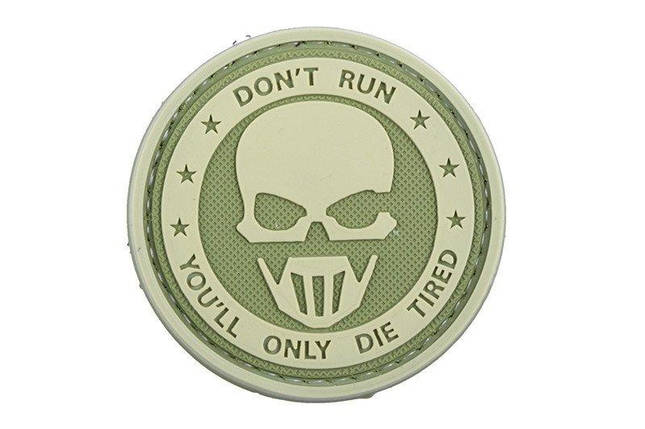 Naszywka 3D – don't Run - Ghost - olive [GFC Tactical] (для страйкболу), фото 1